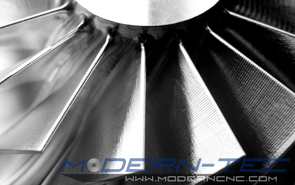 Closeup of Impeller Machined at Modern-Tec Manufacturing
